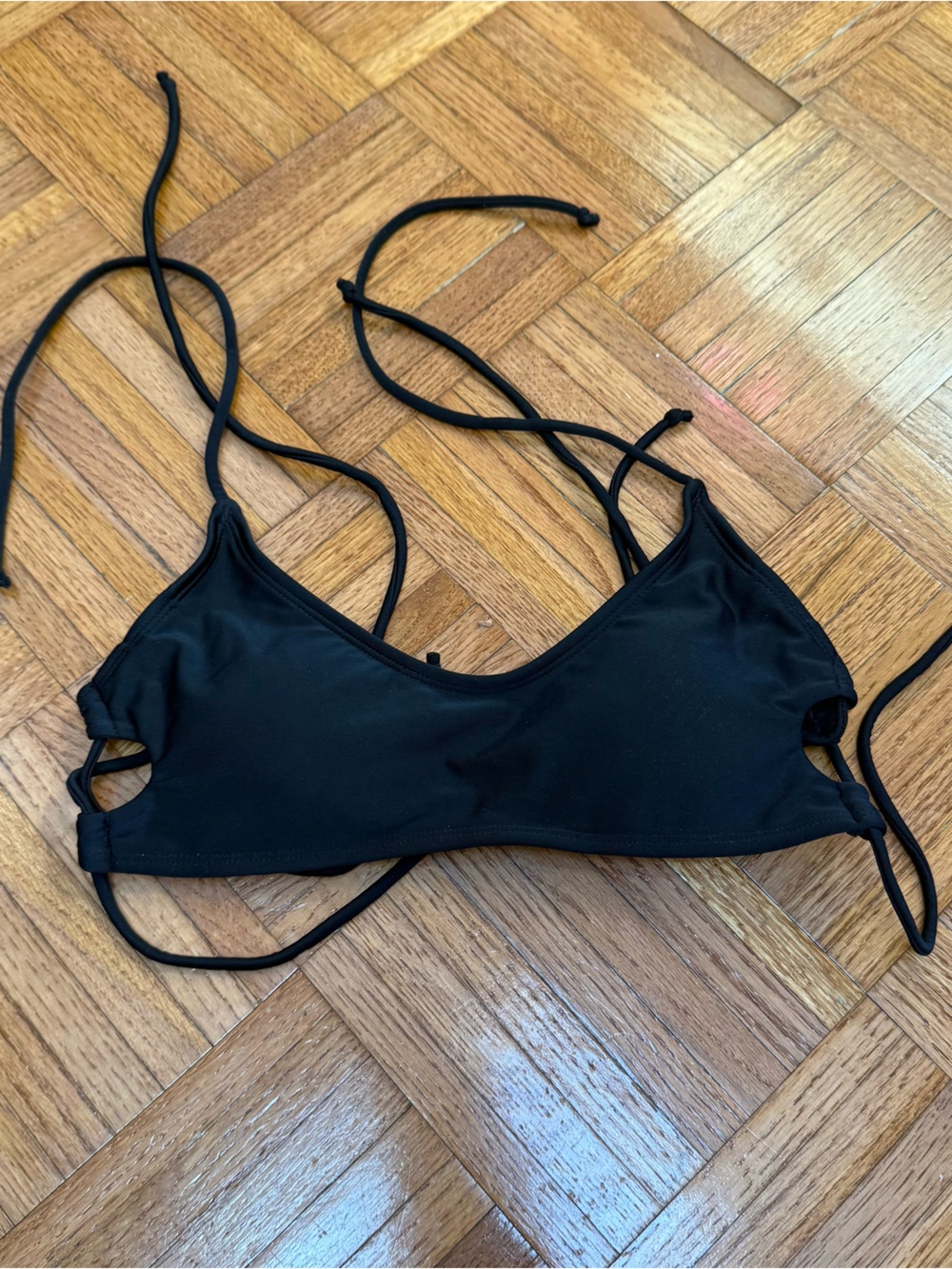 Black Strappy Bikini Top